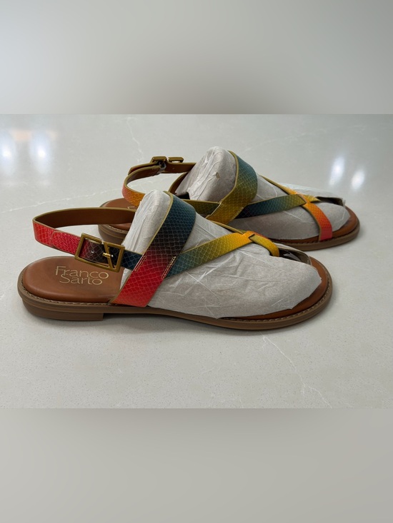 Franco Sarto Shoes - Franco Sarto Gabby Flat Sandal Multi Snake Print 9M Crisscross Strappy